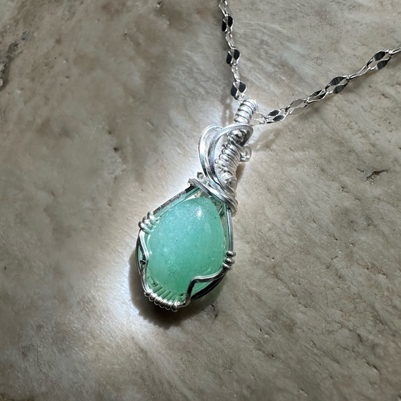 artifice jewelry Jewelry - Sterling Silver Aventurine Healing Stone Necklace Pendant